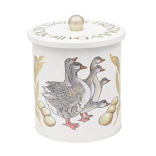 Medium Biscuit Barrel 6 Geese a laying